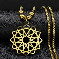 2022 yoga sacred geometry metatron necklaces stainless steel chic flower of life magic hexagram long necklace boho jewerly gifts