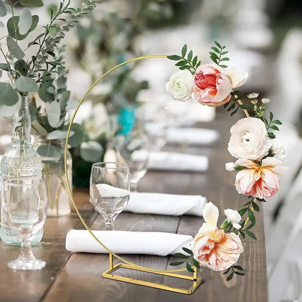 Цветочный обруч с квадратной подставкой золотой прочный держатель для венка в