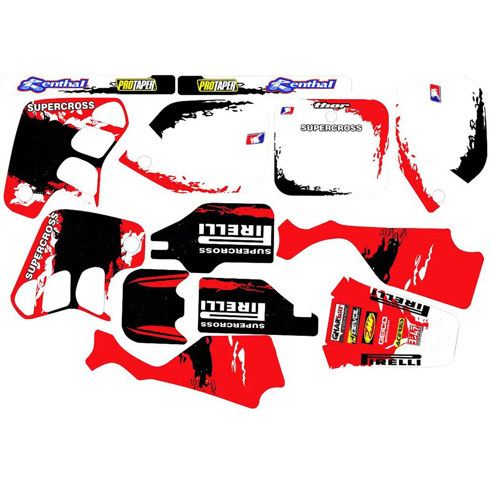 Для HONDA CR125 CR250 1989 1990 CR 125R CR250R Бесплатный индивидуальный мотоцикл Dirt Bike полный набор 3M графических наклеек декали наборов.