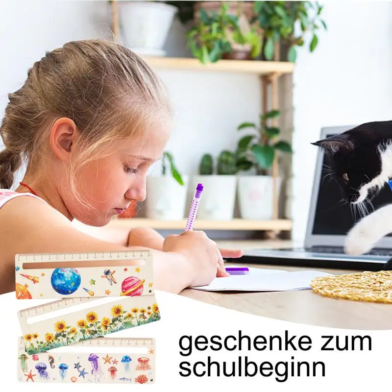 Dyslexia инструменты для чтения милая деревянная линейка учеников 18 см деревянные