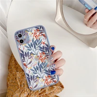 cute floral shading phone cases for iphone 13 12 11 pro max mini xr x xs max 7 8 plus se 2020 hard shockproof shell back cover