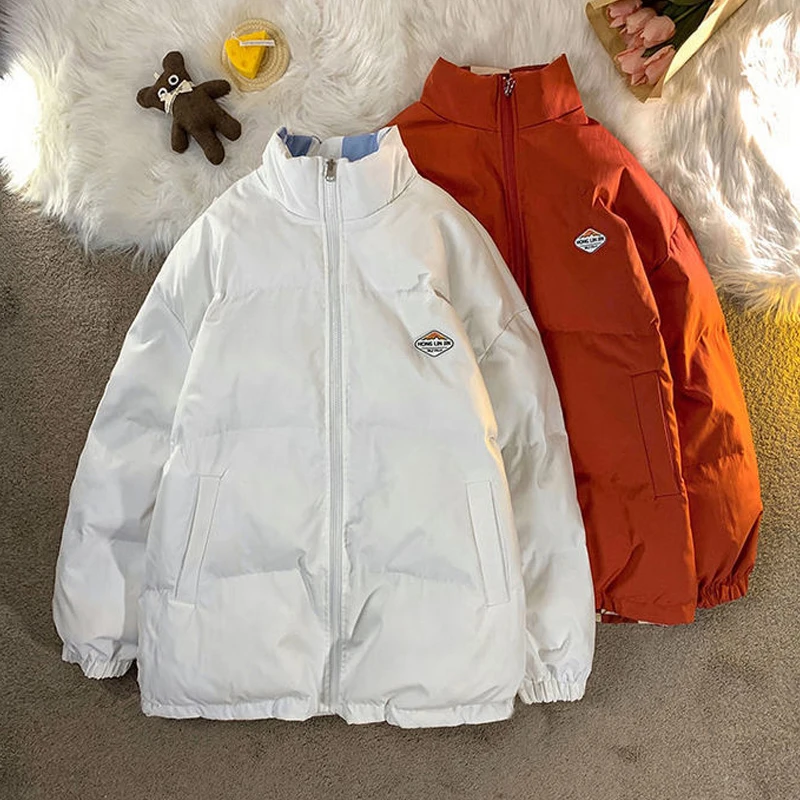 2022 Winter Double-sided Padded JCoat Female Ins Tide Brand Chic Checkerboard Cotton Jacket Harajuku Port Style women coat