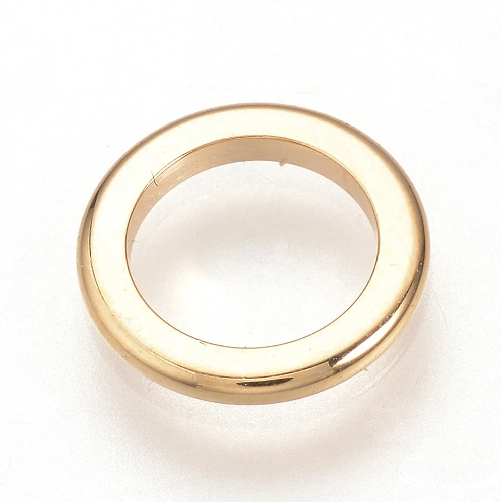 

10pcs Brass Linking Rings Nickel Free Real 18K Gold Plated Ring Golden 10x1mm Hole: 8mm