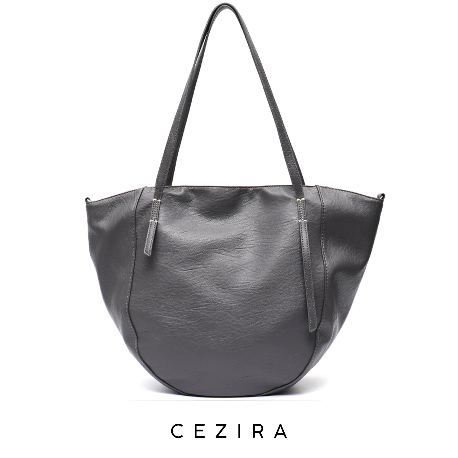 Купи CEZIRA Women Soft PU Vegan Leather Tote Casual Large Shoulder Handbags Ladies Daily Shopping Travel Hobo Bags Zipper Inner Purse за 1,614 рублей в магазине AliExpress