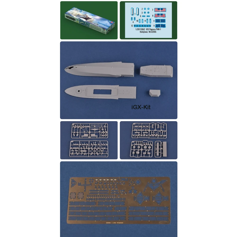 Фото HobbyBoss 82005 Масштабная модель 1:200 военного корабля USS Pegasus PHM1 PHM-1, пластиковый сборный конструктор для хобби №1