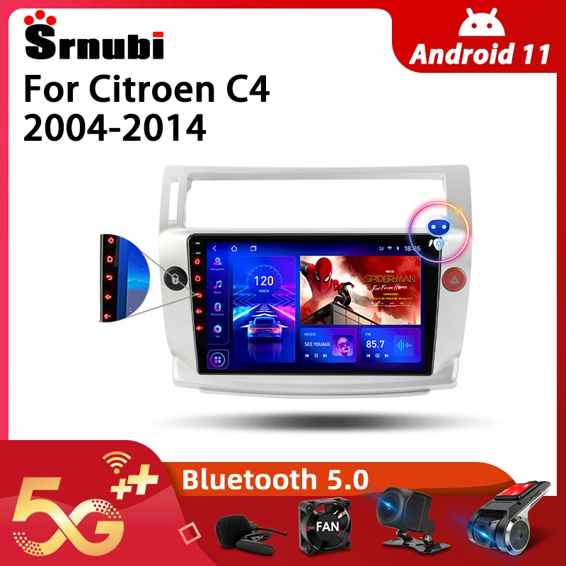 

Srnubi Android 10 автомобильное радио для Citroen C4 2004-2014 мультимедийный видеоплеер 2Din 4G Wifi GPS навигация Carplay DVD головное устройство