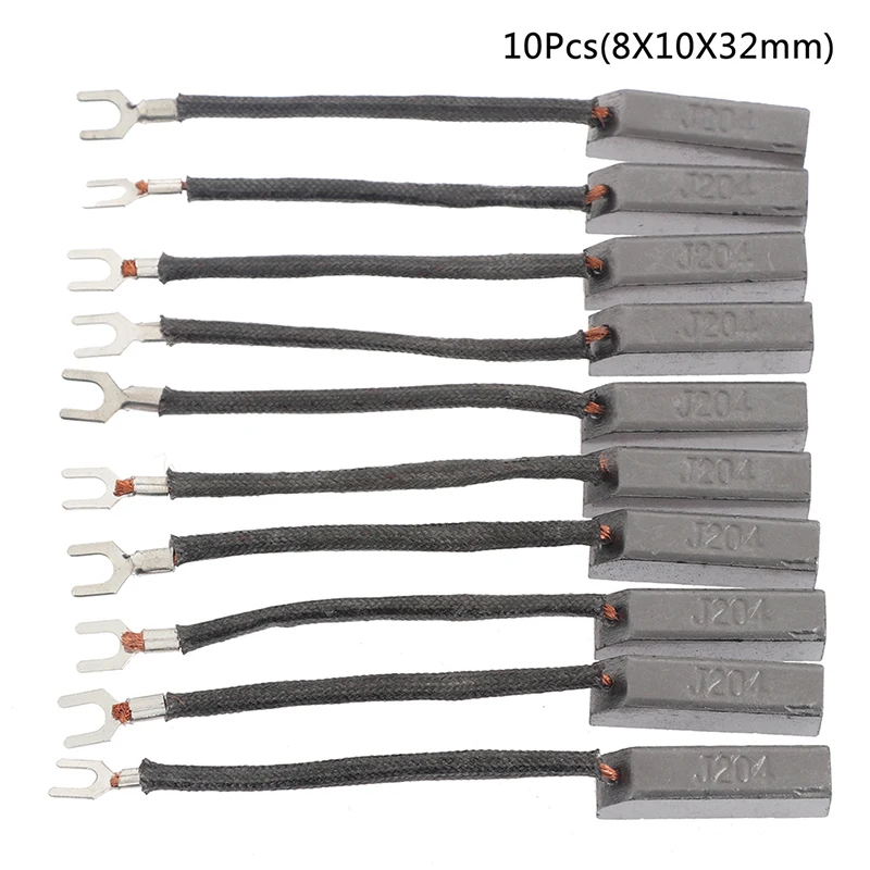

10 шт., карбоновая щетка J204 для электродвигателя, 4 размера