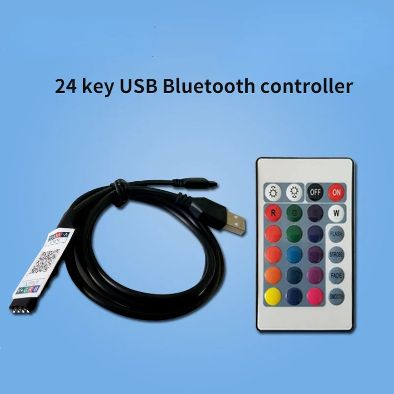 

Светодиодная лента RGB 4,5-26 В постоянного тока с USB, пульт дистанционного управления Bluetooth с инфракрасным пультом дистанционного управления 24 ...