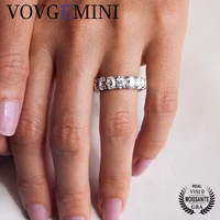 vovgemini moissanite diamond wedding band 5 54mm omc old mine cushion cut vvs 925 sterling silver jewelry for woman frete grate