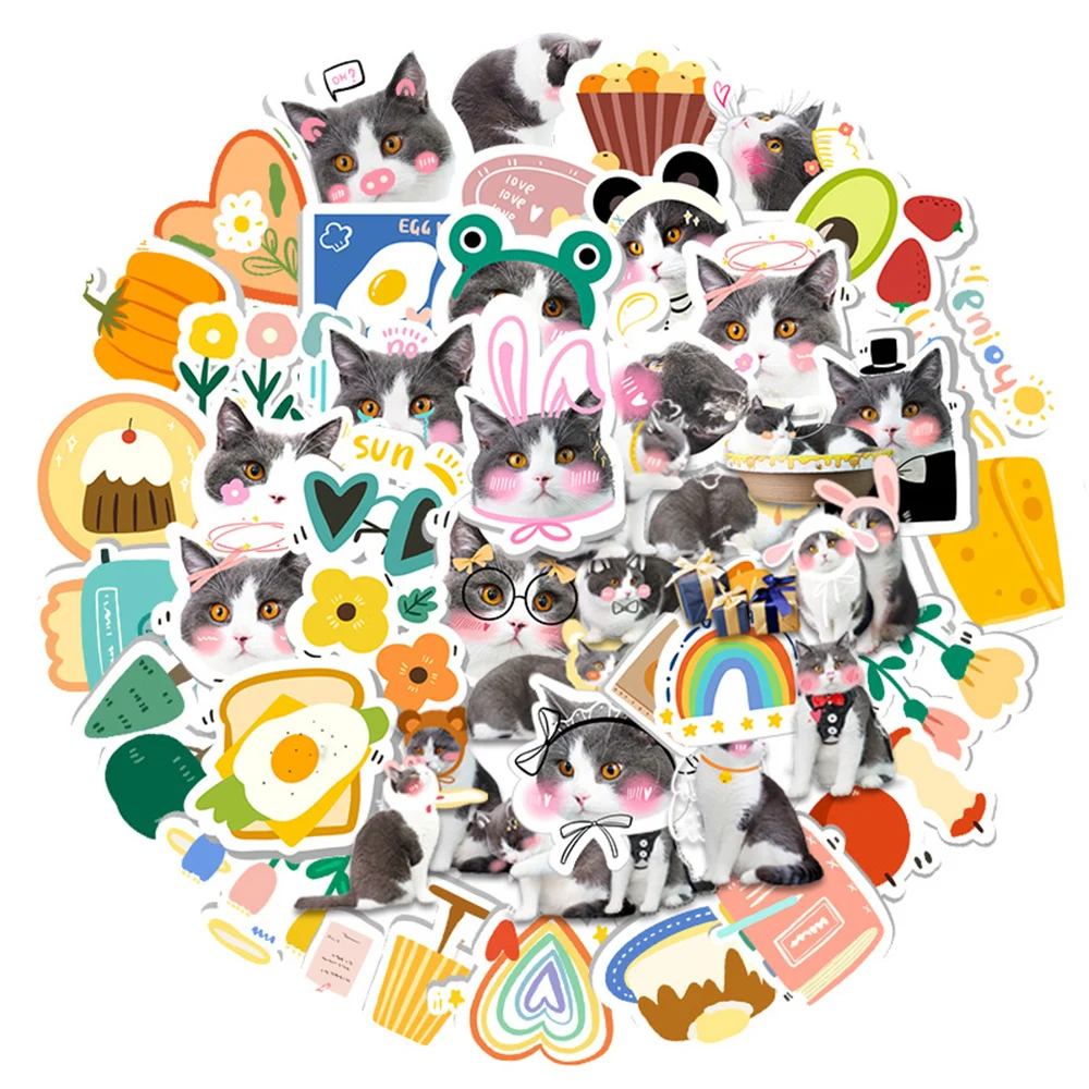 

10/30/50pcs Kawaii Cat Animal Graffiti Stickers Cute Lovely Decals DIY Kids Scrapbook Suitcase Phone Laptop Bike Fridge Sticker