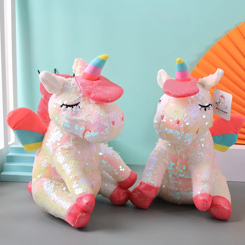 

Magic Sublimation Flip Sequin Unicorn Toy Stuffed Soft Animal Unicorn Sequin Doll Kids Toys Birthday Christmas Gift for Girls