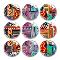 africa tribe pattern round photo glass cabochon demo flat back for diy jewelry making finding supplies snap button accessories