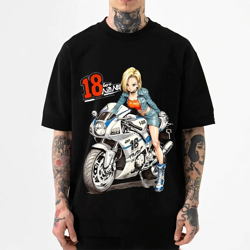 Фото Футболка Dragon Ball Android 18 в японском стиле, классическая, высококачественная, уличная одежда, мужская и женская одежда, новинка лета 2026 года №5