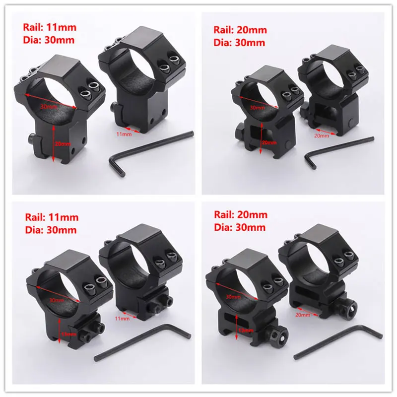 

New Hunting Scope Mounts for Picatinny 11mm 20mm Rail Optics Scope Pipe Dia 24.5mm 30mm Mount Adapter for Barrel Accessories