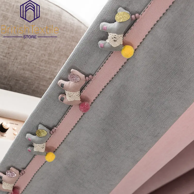 Современные занавески для гостиной столовой спальни вельветовые розовые и серые