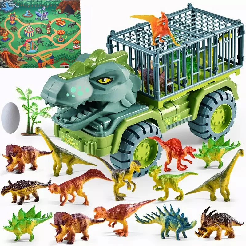 

Dinosaur Transporter Fall-resistant Truck Car Toy Jurassic Park Educational Dinosaur Toy Children's Boys Birthday Gift