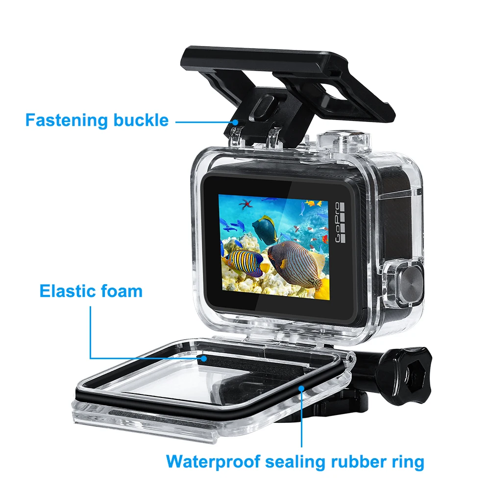 60m Underwater Waterproof  Case Cover Fos GoPro Go Pro Hero 7 6 5 Black Diving Protective Housing  Action Camera Accessories images - 6