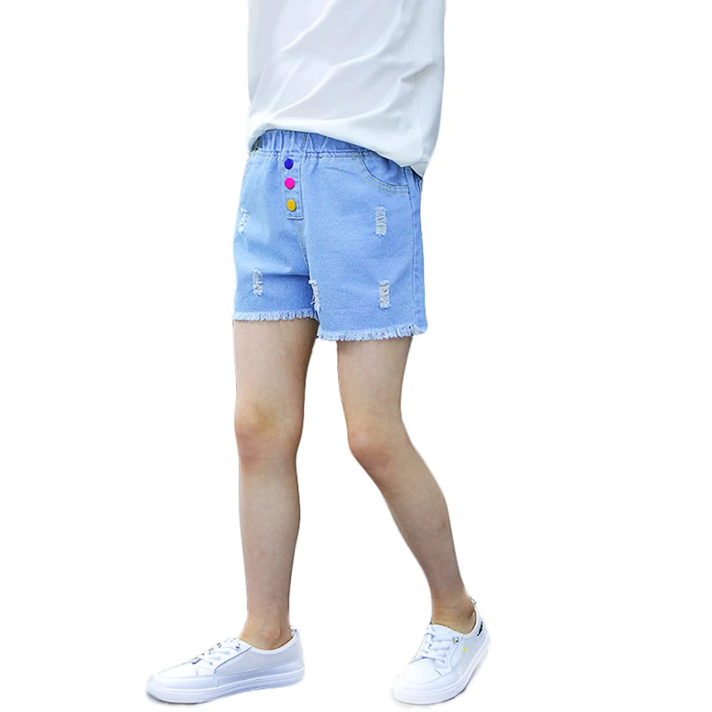 

Summer Girls Shorts Princess Jeans Kids Denim Short Pants Elastic Waist Baby Girls Jeans Shorts Children Clothes for 2-15 Years