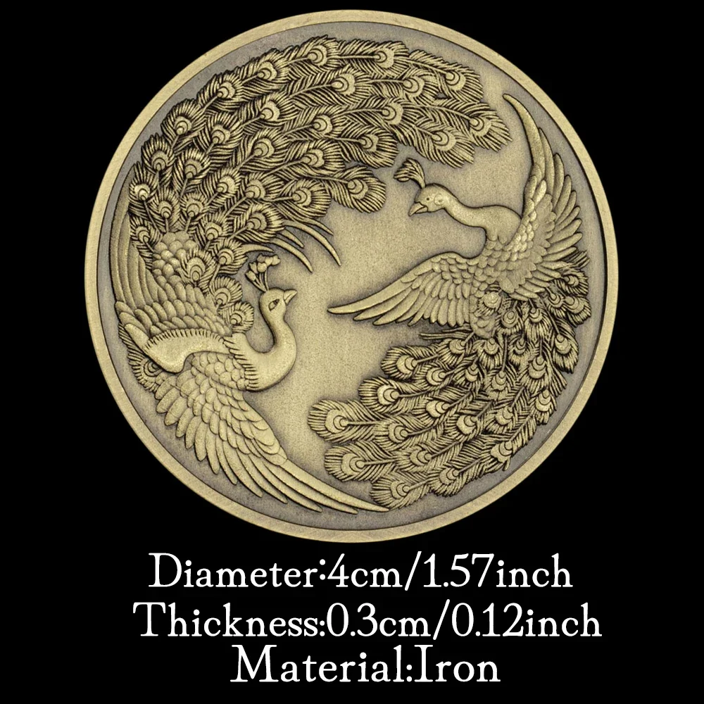 Медные сувениры с павлином монета коллекционный подарок коллекция монет Птица