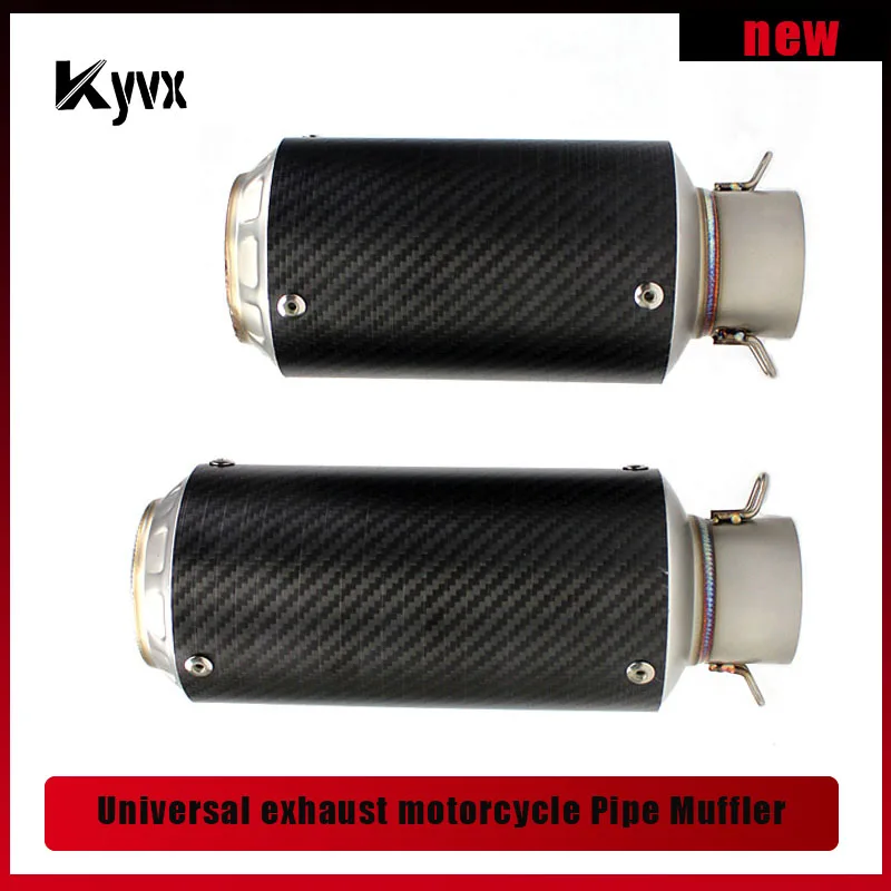

38mm 51mm Inlet Universal exhaust motorcycle Pipe Muffler Carbon Fiber For GP Project cb1000r sv650 with DB killer
