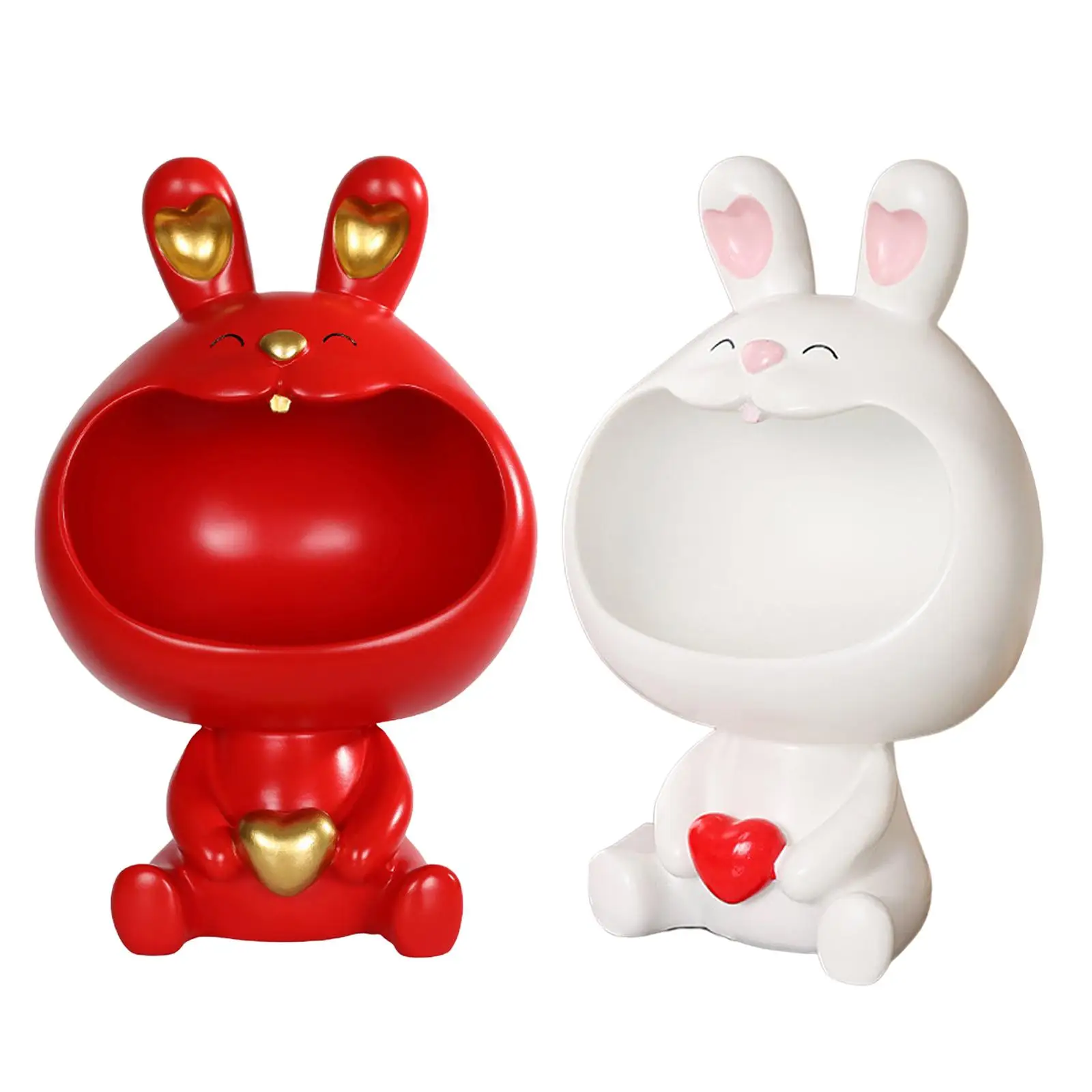 

Rabbit Storage Bowl Statue Figurine Trinket Storage Box Sculpture