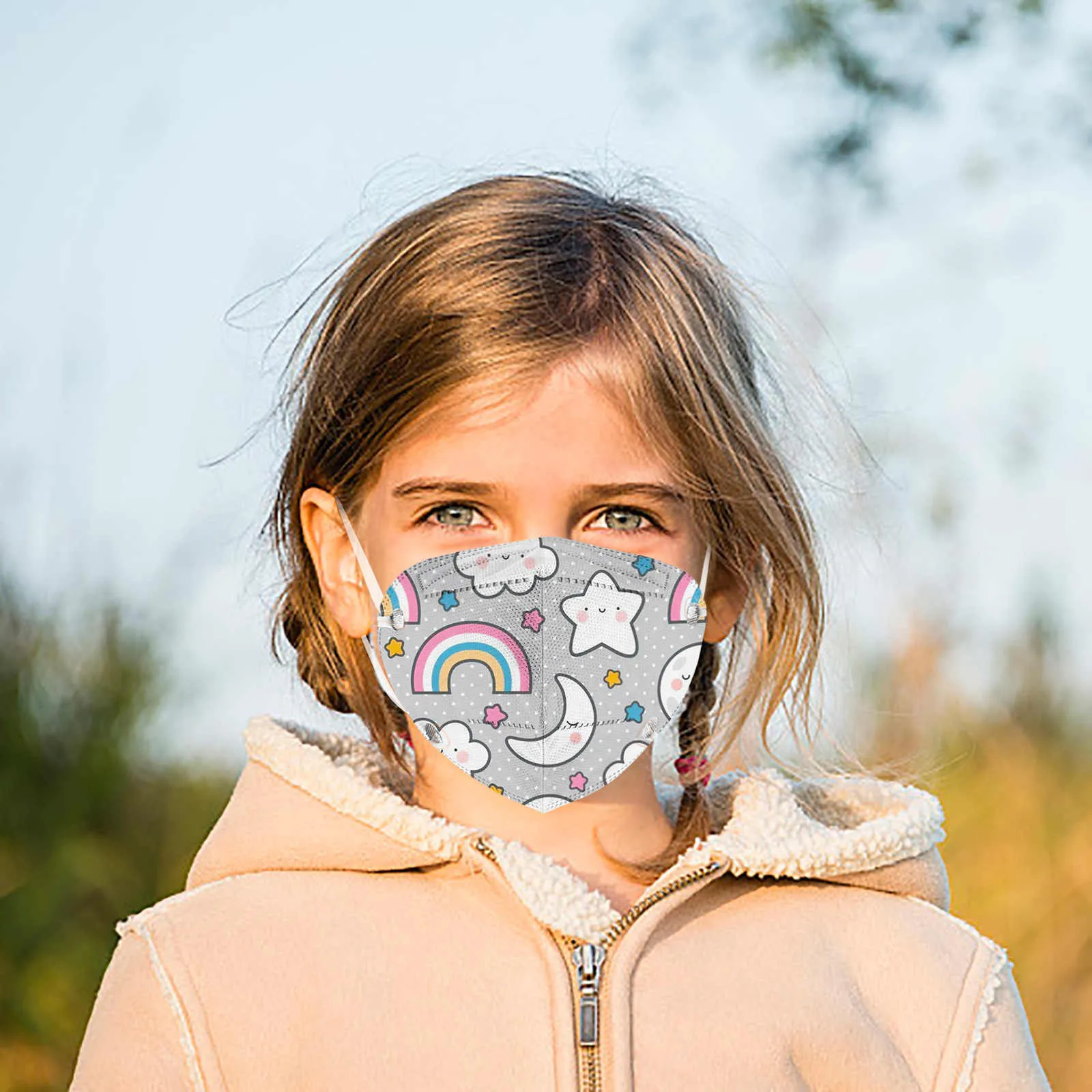 5 шт. маска для лица с радужным принтом | Тематическая одежда и униформа