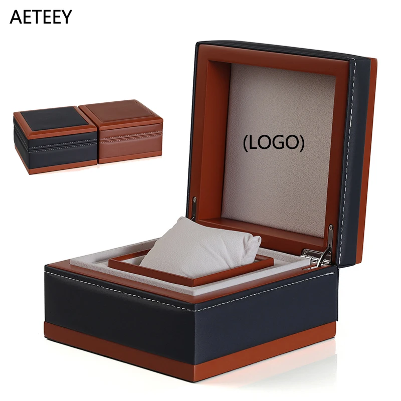 High Grade Hand Made Watch Box Solid Wood Flip Watch Packaging Display Box Can Customize Logo Jewelry Gift Wooden Luxury Boxes