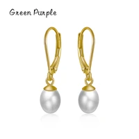baroque pearl ear buckles real 925 sterling silver for women trendy bright simple hoop earrings fine jewelry luxury gift ce1781