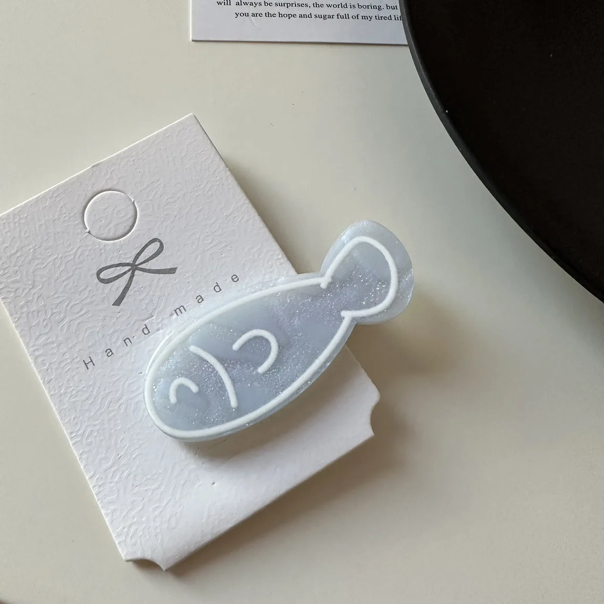 Зажим для волос с изображением милой девочки сердца маленькой рыбки акриловая