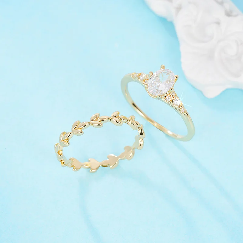 Роскошные модные кольца с цирконом в виде пшеничных ушей для женщин