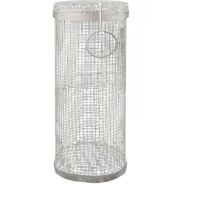 Цилиндр для барбекю из нержавеющей стали катящаяся корзина копченая сетка