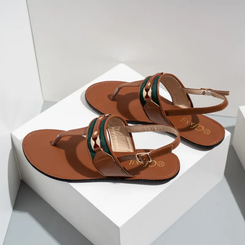 

Summer Women Shoes Flat Bottom Pin Buckle New Flip-flop Sandals Light and Breathable Ladies Slippers Outdoor Beach Slides 2022