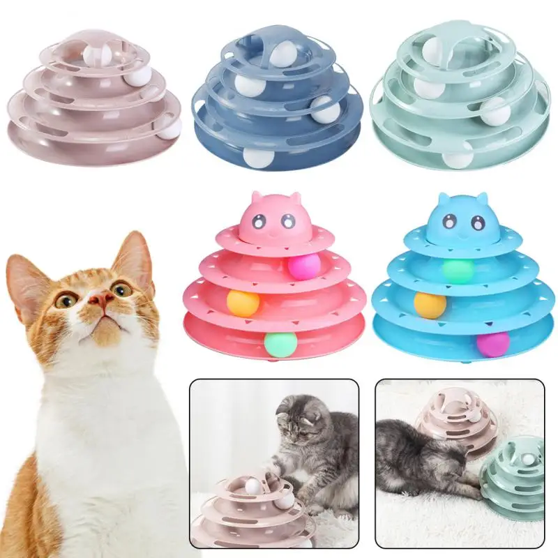 

3/4 Levels Cat Toy Tower Tracks Cat Toys Interactive Cat Intelligence Training Amusement Plate Cat Tower Pet Products Cat Tunnel