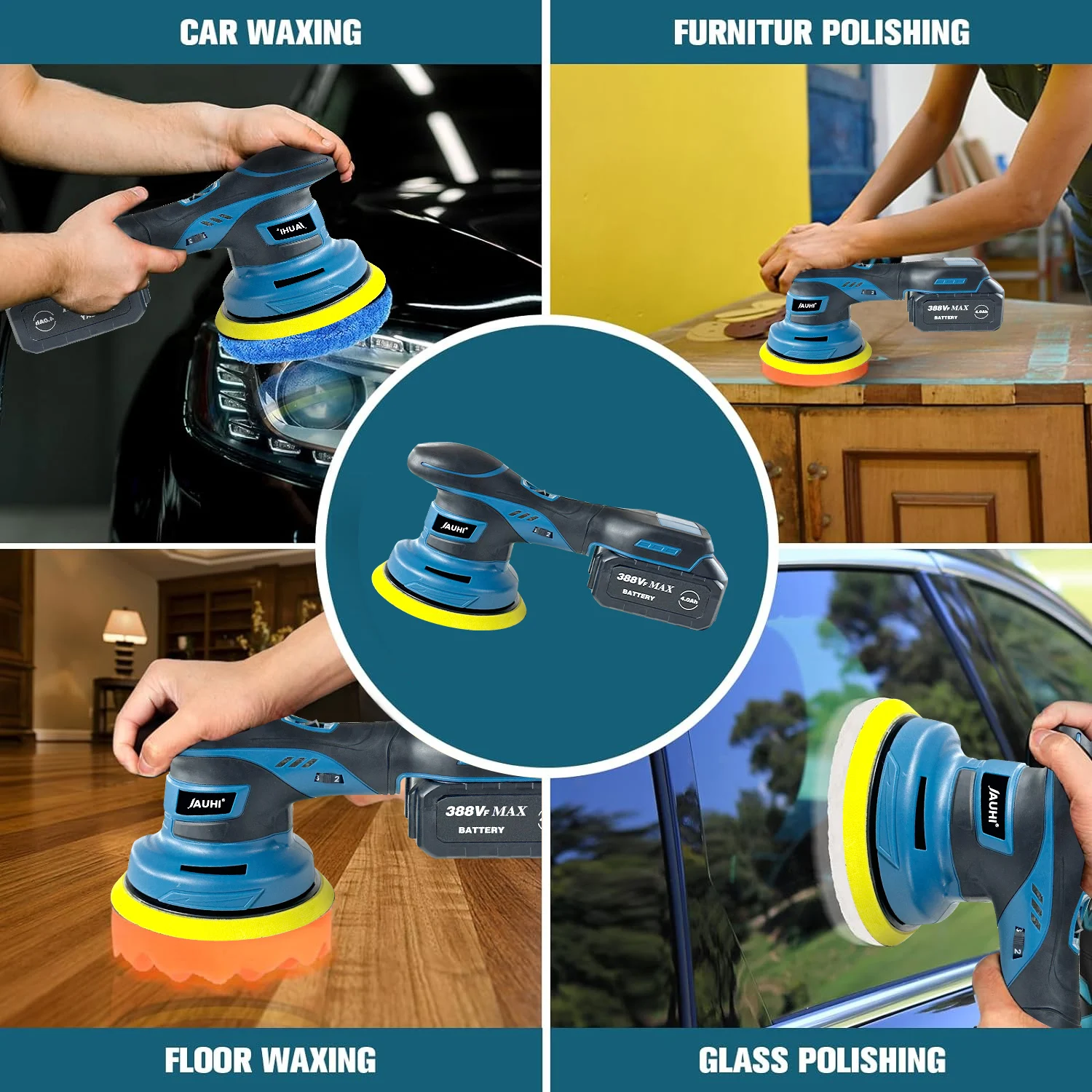 JAHUI 150 мм 7000 об/мин Беспроводная бесщеточная фотоэлектрическая 6-скоростная