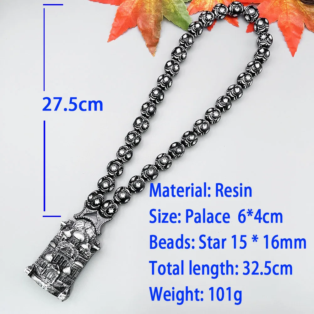 GS177 Религиозный кулон, черный, серебристый, бисер, автомобильное зеркало заднего вида, деко, русский дворец, стиль, четки, крест, украшения в готическом стиле ﻿