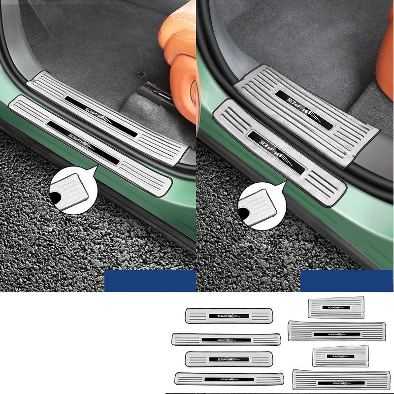 

Для Trumpchi GAC S7 2025 2026, наклейки на порог приветствия на дверь автомобиля, наклейки из нержавеющей стали, задняя защитная плита, автомобильные аксессуары