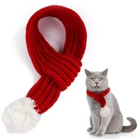 2022jmt pet knitted scarf lovely dog cat christmas ornaments creative collar knitted fabrics short plush s m l