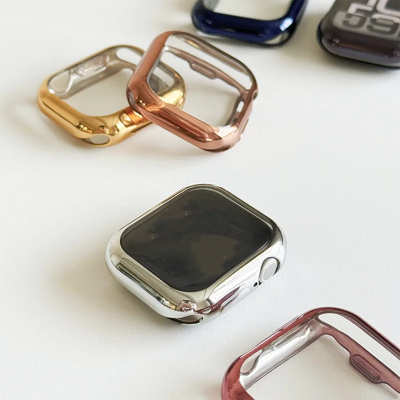Фото Чехол из ТПУ для Apple Watch Series 11, 10, 9, 8, 7, SE, 6, 5, 4, 41 мм, 44 мм, 40 мм, 45 мм, 42 мм, 46 мм, защитный бампер для экрана, аксессуары для iWatch №2