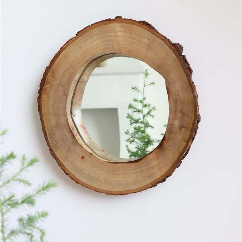 

Nordic Wall Decorative Mirror Wall Vintage Round Antique Home Design Living Room Wood Frame Mirror Girls Espejo Nursery Decor