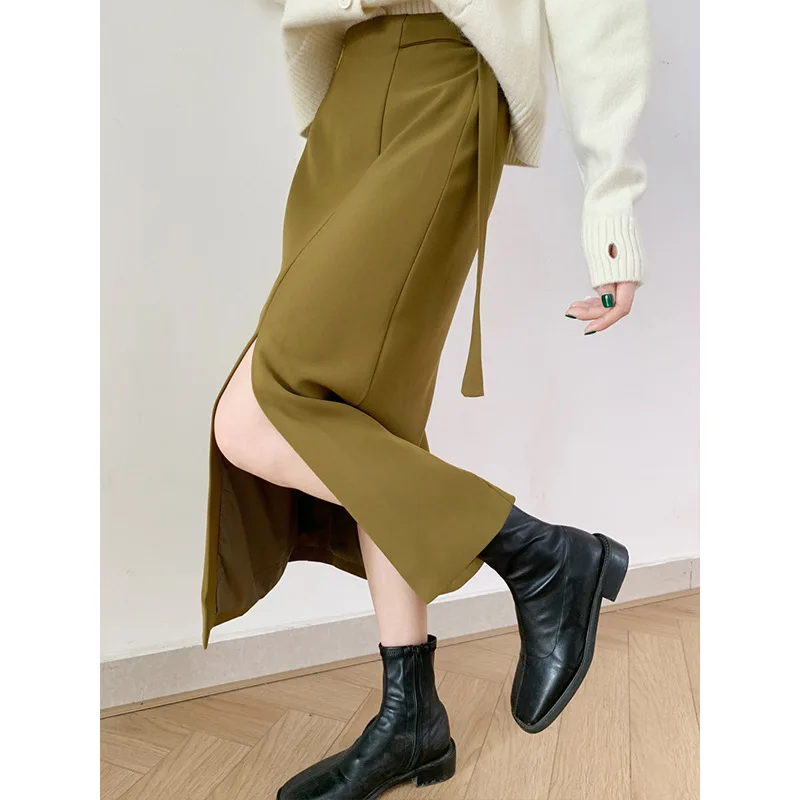 

Женские Простые юбки, Женская трапециевидная юбка в Корейском стиле с эластичным поясом 7-5