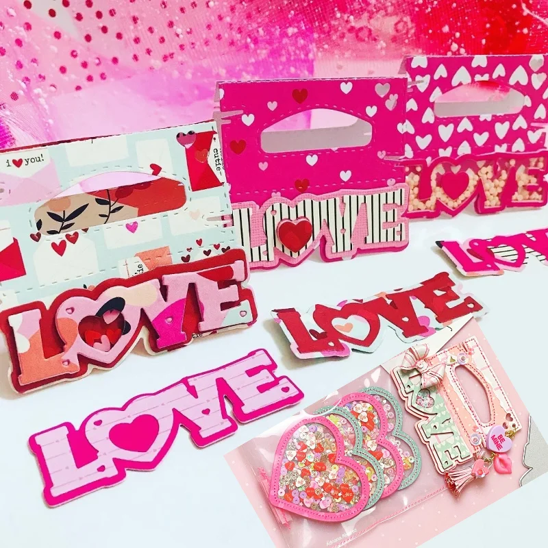 Металлические Вырубные штампы Love Bag Topper для рукоделия скрапбукинга альбома