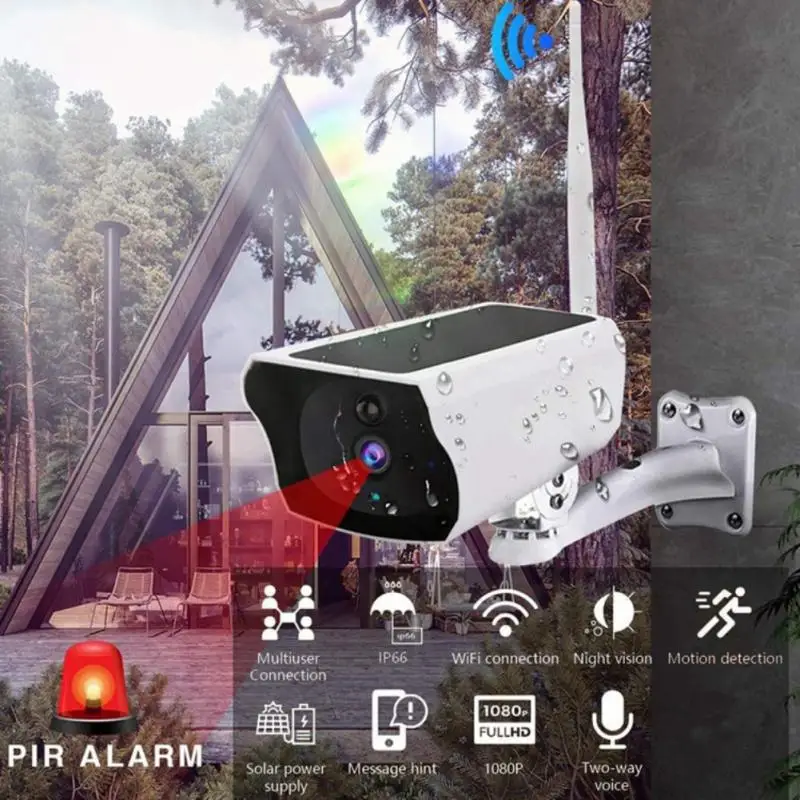 

2MP Security Solar Camera Smart Home WiFi Wireless Night Vision CCTV Monitor Outdoor Waterproof Motion Surveillance IP Camera