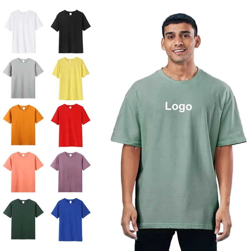 

Mens 100% Comb Cotton Blank Oversized T Shirt Graphic Big And Tall Custom Print High Street Men's Hip Hop Broadcloth T-shirts