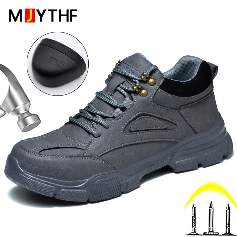

Safety Shoes Men Quality Lightweight Work Sneakers Anti-smash Anti-puncture Indestructible Shoes Work Boots Protective Footwear