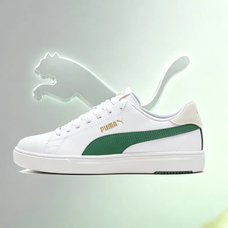 Фото Женские спортивные повседневные дышащие белые кроссовки Puma для активного отдыха, низкие мужские скейтерские кеды 374902-20 №1