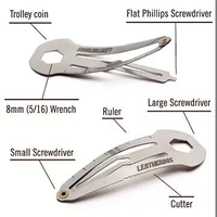 gear multifunction screwdriver travel hair clip ruler cutter keychain hairpin stainless steel survive pocket utility tool