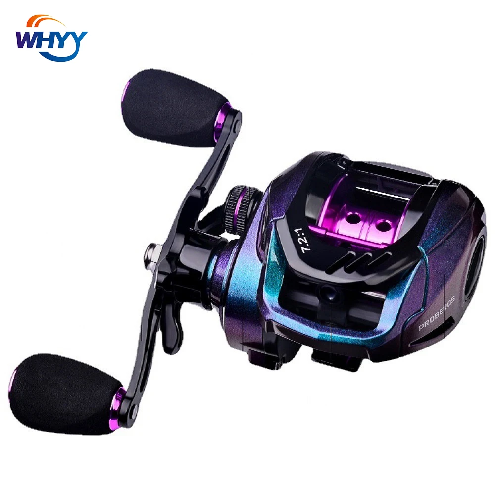 

WHYY New Baitcasting Reel discoloration colorful baitcaster reel 10Kg Max Drag 4+ 1 BB 7.2:1 High-speed Fishing Reel