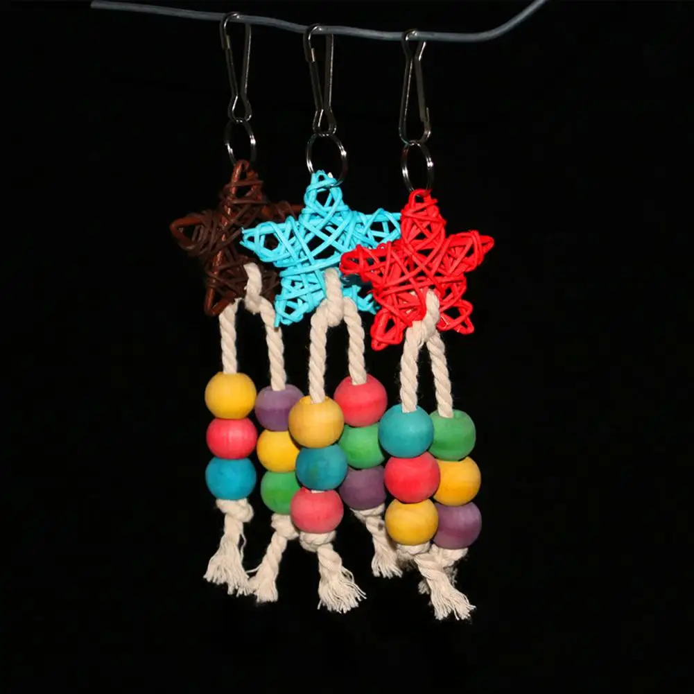 

Деревянный ротанговый попугай, птицы, пентаграмма, висячая жевательная игрушка, C возраст, аксессуары для шлифовки зубов, уход