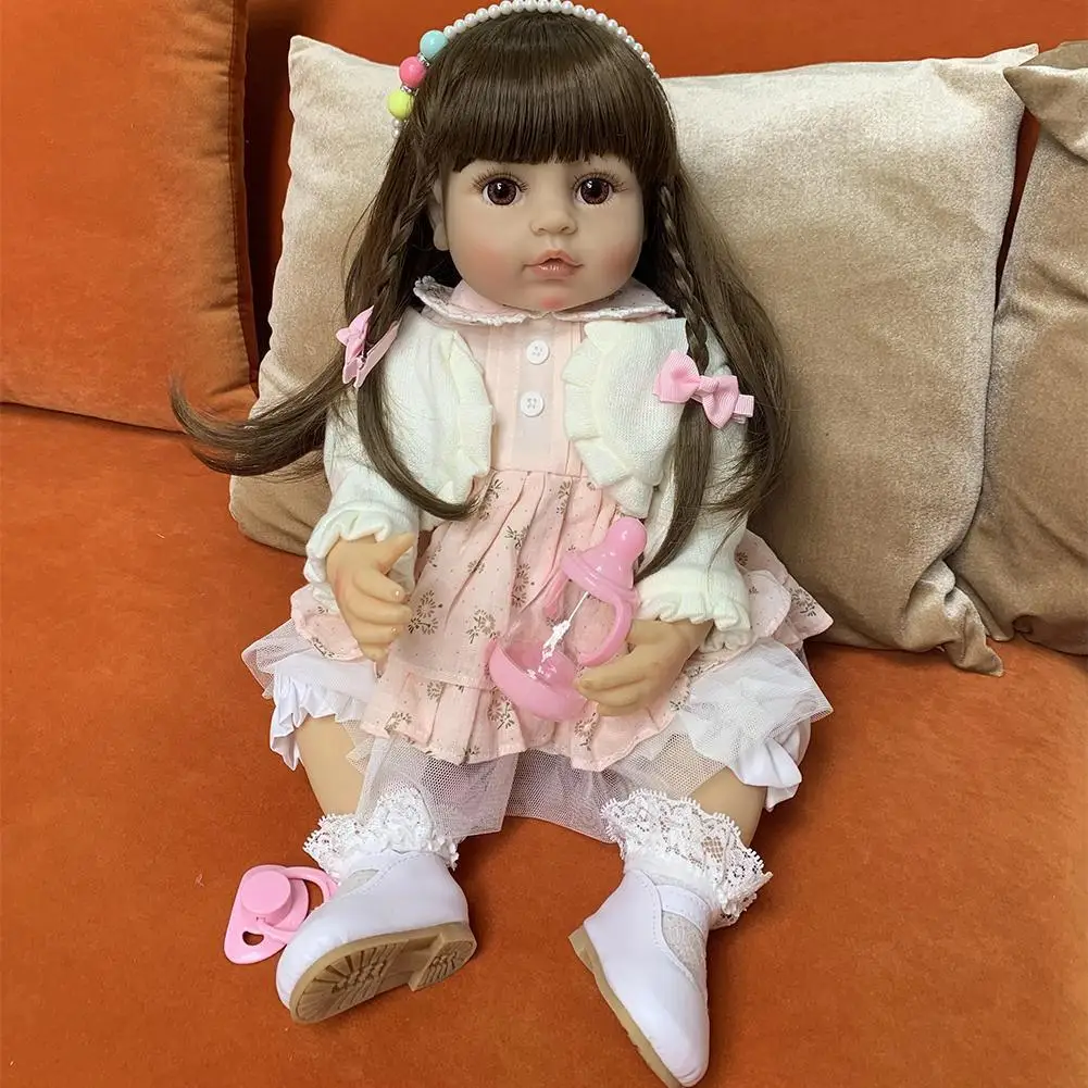

55cm Original Npk Full Body Silicone Dolls Reborn Girl Touches Birthday Toy Real Soft Princess Toy Bath Baby Flexible Gift G1d6