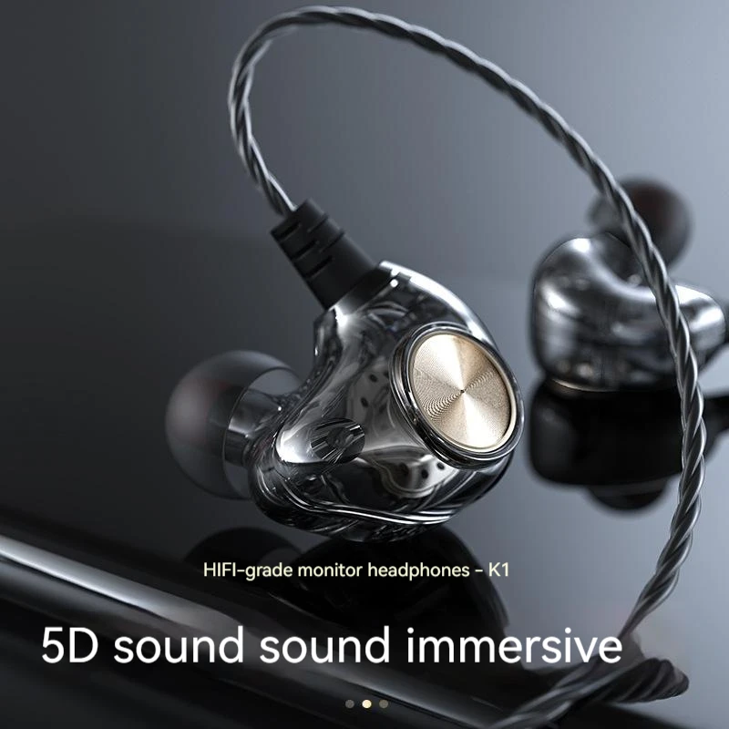 

Android Mobile Phone DrivebyWire Headset Metal Heavy Bass Computer PC Headset InEar Sports Headset